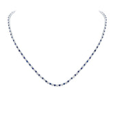2 1/4CTW-DIA NK 3 1/3CTW-SAPPNATURALGEMTENNISNECKLACE (18 INCH)